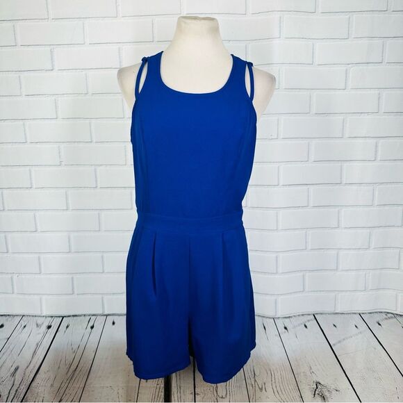 Love Riche Royal Blue Romper with Pockets - Size Large - Picture 2 of 7